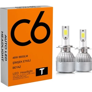 LED Xenon 2 Adet H11 LED Xenon 46W 8600LM 6500K Far Ampülü LED Işık  Seri T-T-T