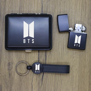 Ada Lazer Kişiye Özel Bts Metal Tabaka, Zippo Çakmak ve Anahtarlık Seti
