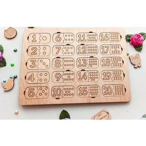 Ahşap Doğal Sayılar Puzzle ve Eşleştirme