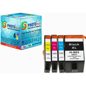 Photo Print Hp Officejet Pro 6950 / 6960 / 6970 / 6975   903XL  4 Renk Yüksek Kapasiteli Muadil Kartuş Seti   825 Sayfa