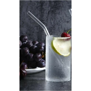 6 Adet Eğimli Şeffaf Cam Pipetli 6'lı 20 cm.