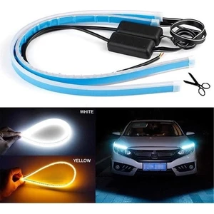 Far Üstü Kayar LED Açılış Animasyonlu - 45CM+45CM - Buz Mavi