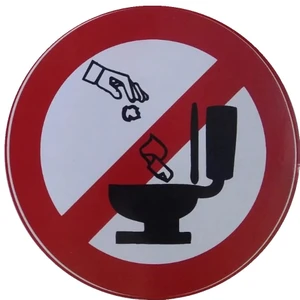 Wc Uyarı (Kağıt Atmayınız)  Etiketi Çıkartma 80MM