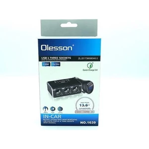 Tme Araç Çakmak Çoklayıcı 3 Çakmak 2 USB Çoğaltıcı Hızlı Şarj Desteği