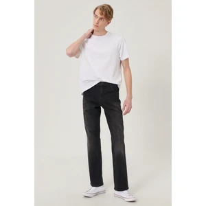 Erkek Texas  Koyu Gri Straight Fit Normal Bel Düz Paça Esnek Jean Pantolon