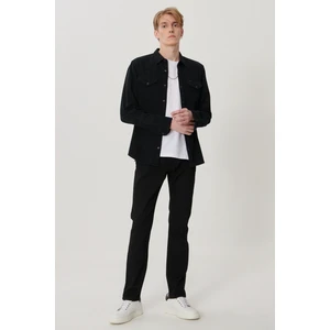 Erkek Rider  Siyah Slim Normal Bel Dar Paça Esnek Jean Pantolon
