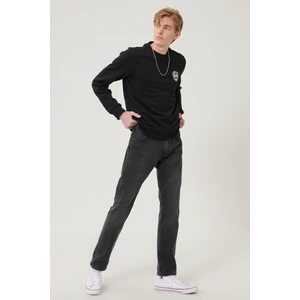 Erkek Daren  Siyah Straight Fit Normal Bel Düz Paça Esnek Jean Pantolon