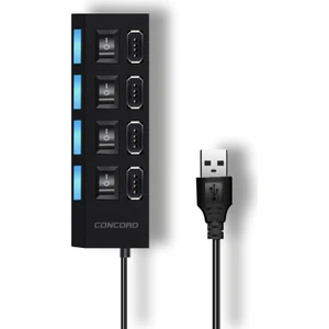 4 USB Port Çoklayıcı Anahtarlı Işıklı Çoğaltıcı