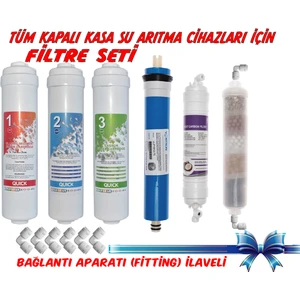 Kapalı Kasa Su Arıtma Cihazlarına Uyumlu 6'lı Filtre Seti, 10 Aşamalı Vontron Membranlı