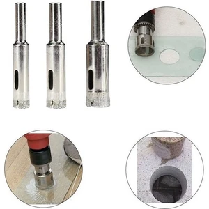 Mermer Granit Fayans Cam Yuvarlak Delme Pancı 10 12 14MM Elmas Uç 3 Parça