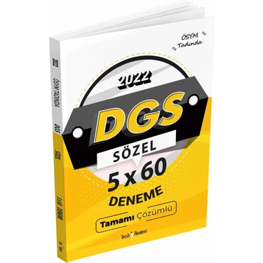 Tercih Akademi 2022 DGS Sözel 5 x 60 Deneme Tamamı