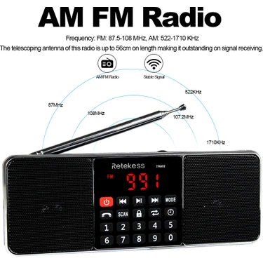 Retekess TR602, Radio FM/AM Bluetooth con MP3 📻