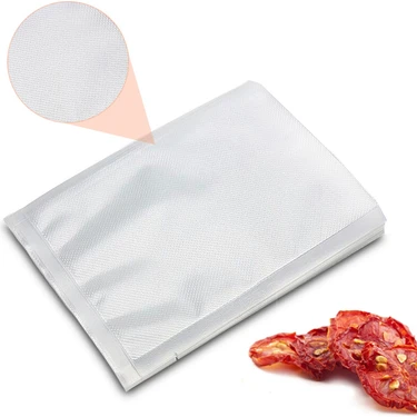 Vakur - 20X25CM - 100 Adet - Tek Yüzeyi Tırtıklı Vakum Torbası - Tüm Vakum Makinelerine