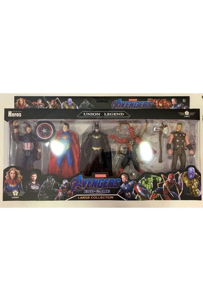 Haowan Kutulu Işıklı 15 cm 5 Li Avengers Seti