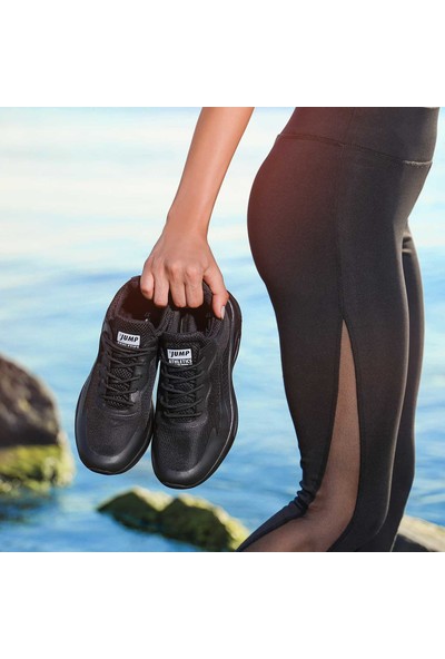 JUMP 26275 Siyah Kadın Günlük Rahat Kalın Taban Yürüyüş Sneaker Spor Ayakkabı