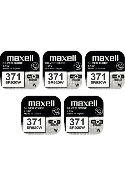 Maxell 371 SR920SW 1.55V Saat Pili 5 Adet