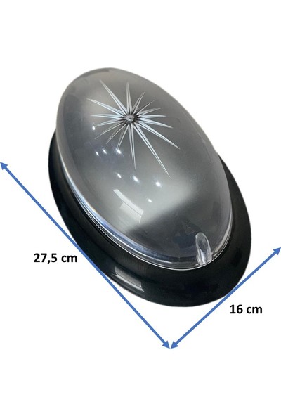 Elektrohan Porselen Duy Oval Siyah Tavan Lambası Glop Armatür Aplik Adet 6