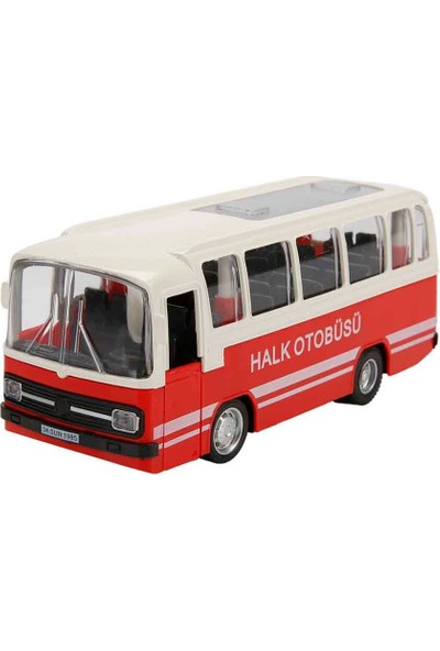 Maxx Wheels Sesli ve Işıklı Nostaljik Halk Otobüsü 15 Cm. - Kırmızı
