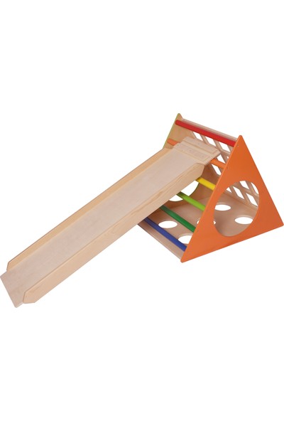 Wood & Joy Woodnjoy Ahşap Üçgen Pikler + Geometrik Rampa ve Kaydırak Seti (2'li Set)
