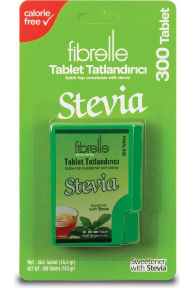 Fibrelle Stevia Tablet Tatlandırıcı Stevia 300 Tablet