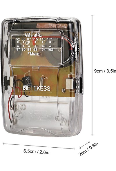 Retekess TR624 Şeffaf Taşınabilir Radyo Am / Fm Pointer (Yurt Dışından)