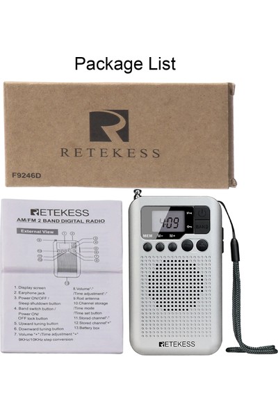 Retekess TR106 Fm / Am Portatif Radyo LCD Ekranlı (Yurt Dışından)