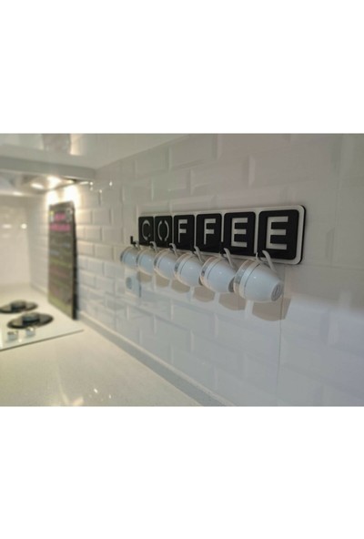 Ankebut Ahşap Coffee Yazılı Mutfak Fincan ve Kupa Askılığı 46 cm * 9 cm
