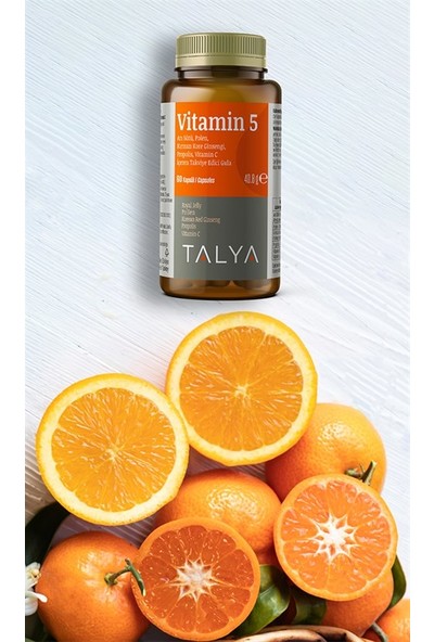 Talya Vitamin 5 - Arı Sütü, Polen, Propolis, Ginseng, Vitamin C, İçeren Takviye Edici Gıda