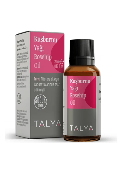 Kuşburnu Yağı, %100 Saf ve Doğal, Soğuk Sıkım, 20 ml