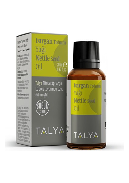 Isırgan Tohum Yağı, Soğuk Sıkım, %100 Saf ve Doğal, 20 ml