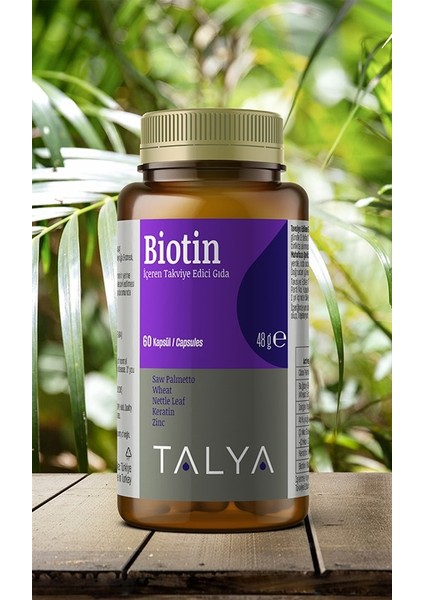 Biotin İçeren Takviye Edici Gıda, 60 Kapsül