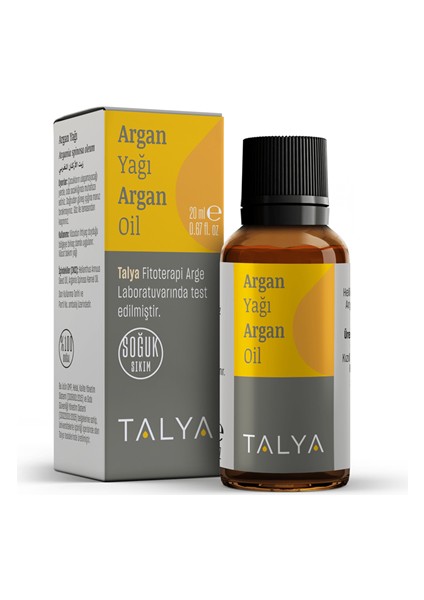 Argan Yağı, Soğuk Sıkım,%100 Saf ve Doğal, 20 ml