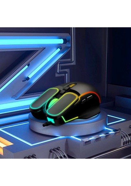 SM-G55 X-FORA Led Işıklı Gökkuşağı Aydınlatmalı 7200 Dpi Makrolu Oyuncu Mouse