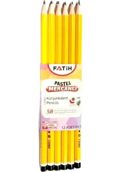 Pastel Mercanlı Hb Kurşun Kalem 12'li Sarı