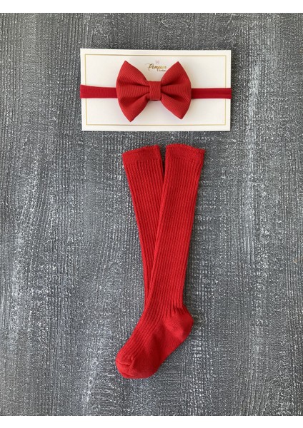 Kız Bebek Çorap Bandana Set