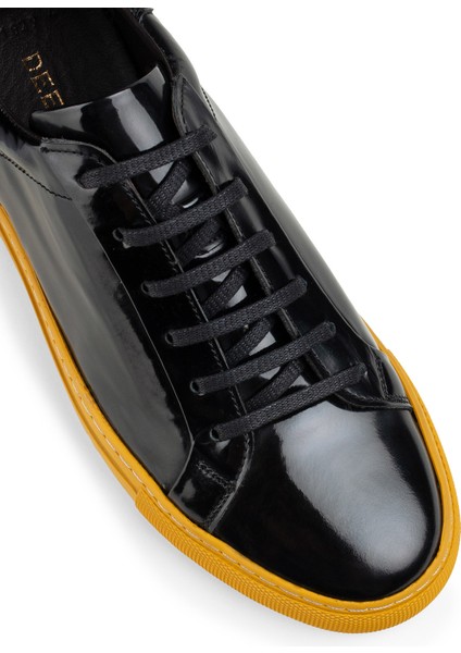 Hakiki Deri Siyah Sneaker Erkek Ayakkabı modelleri