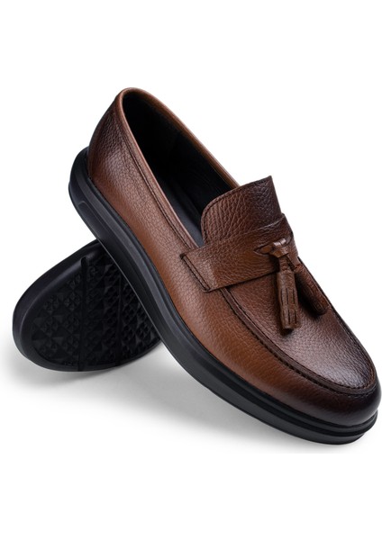 Hakiki Deri Taba Rengi Loafer Erkek Ayakkabı modelleri
