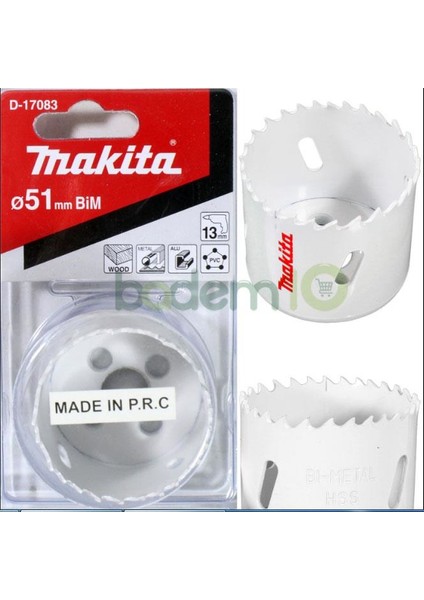 D-17083 Bi Metal Delme Testere Panç Matkap Ucu 51 mm fiyatları