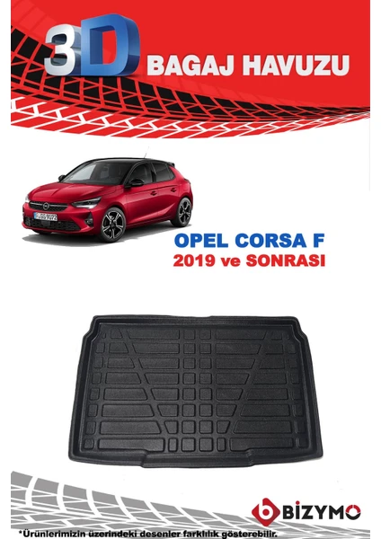 Corsa F 2019 ve Sonrası 3D Bagaj Havuzu Bizymo