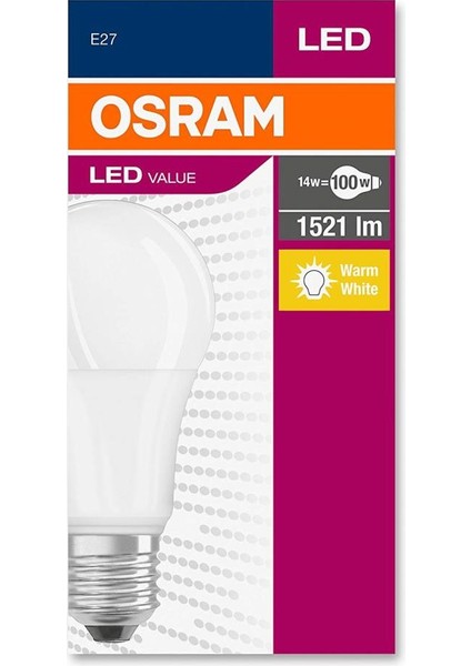 13W 1521 Lumen E-27 2700K Sarı LED Ampul 13W=100W 10 Adet