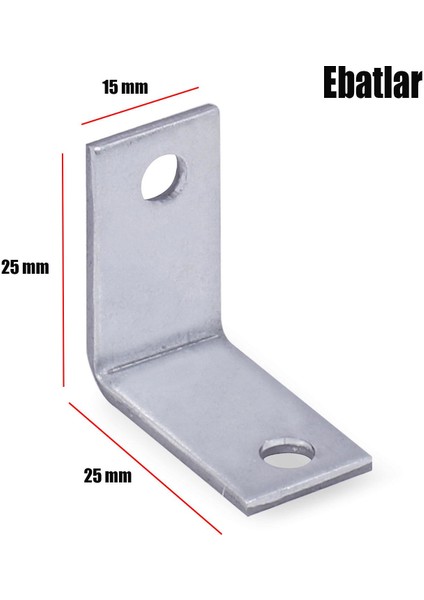 Mobilya Dolap Köşe Bağlantı Sabitleme L Demir Gönye 25X25X15 mm (25 Adet) fiyatları