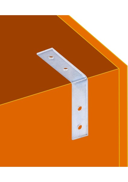Mobilya Dolap Köşe Bağlantı Sabitleme L Demir Gönye 55X55X15 mm (25 Adet)