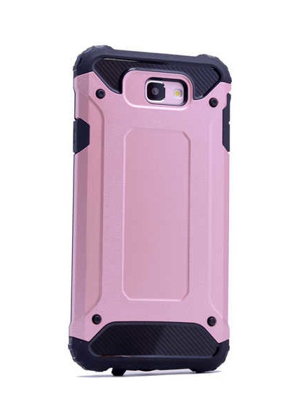 - Samsung Galaxy J7 Prime - Kılıf Çift Katman Zırh Tank Crash Military Kapak - Rose Gold - T2460