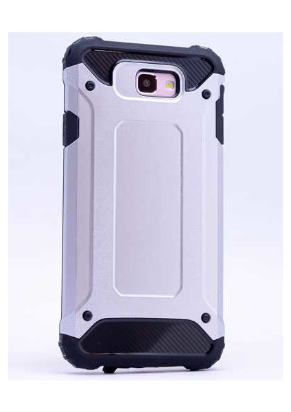- Samsung Galaxy J7 Prime - Kılıf Çift Katman Zırh Tank Crash Military Kapak - Gri - T2460