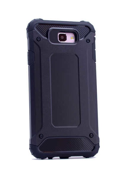- Samsung Galaxy J7 Prime - Kılıf Çift Katman Zırh Tank Crash Military Kapak - Siyah - T2460