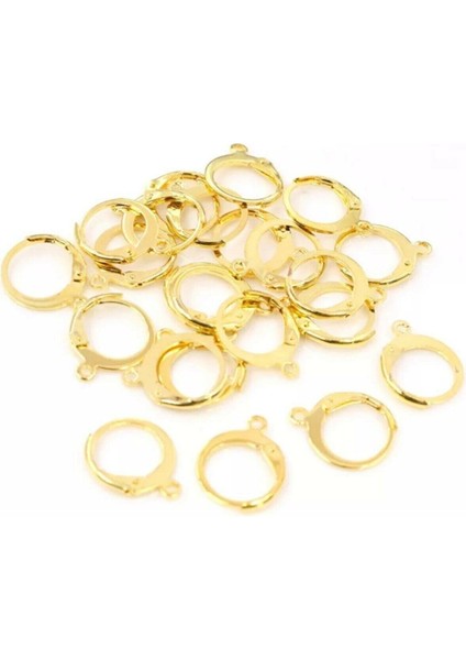 20 Adet Altın Renk Kaplamalı Ay Kanca Küpe Klipsi Gold