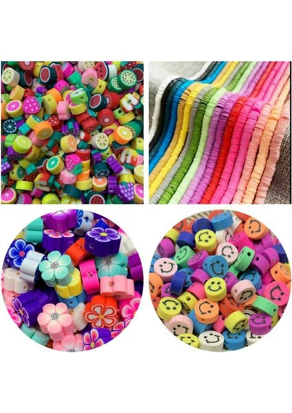 Takı Malzemeleri Fimo Boncuk ve Fimo Figür Boncuk Set 77 Parça
