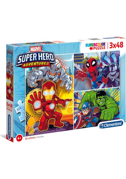 - 3X48 Parça Puzzle - Superhero