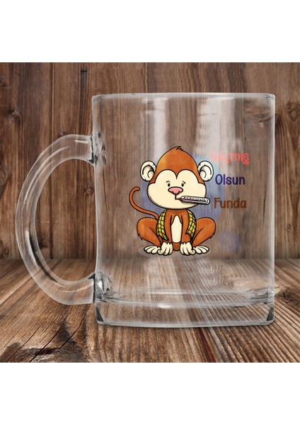 Kişiye Özel Hediye Isimli Geçmiş Olsun Baskılı Cam Kupa Bardak 06059