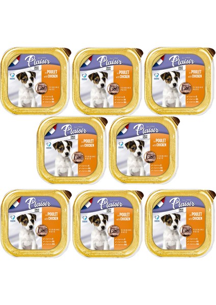 Tavuklu Etli Pate Puppy Plaisir 150GR Yaş Köpek Maması 8ADET